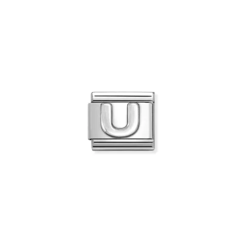 Charm, Composable Link, Letter U, silver