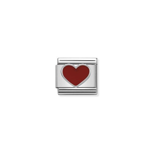 Composable Classic SYMBOLS in stainless steel, enamel and 925 sterling silver Red Heart