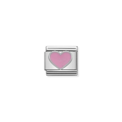 Composable Classic SYMBOLS in stainless steel, enamel and 925 sterling silver Pink Heart