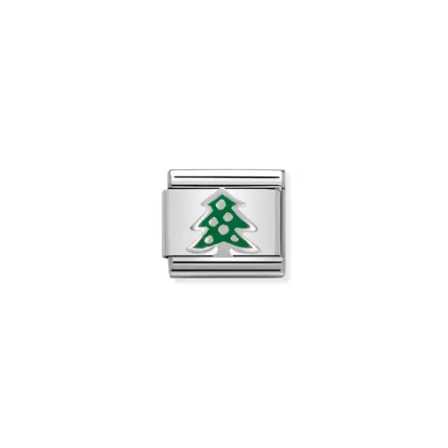 Charm, Composable Link, Christmas Tree in Silver