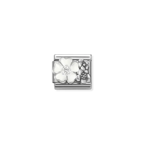 Charm, Composable Link, Flowers with CZ