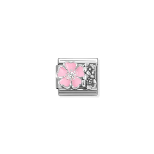 Charm, Composable Link, Flowers, Enamel and CZ