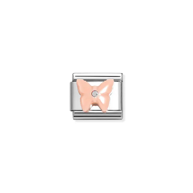 Charm, Composable Link, Butterfly, Pink stone
