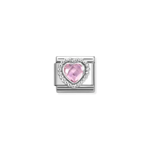 Charm, Composable Link, Pink CZ Heart