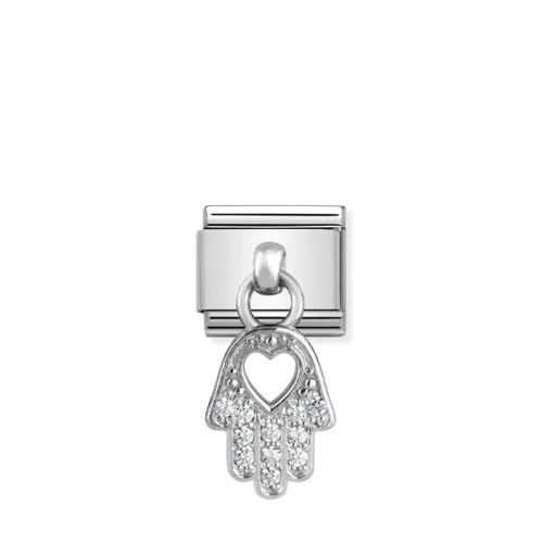 Charm, Composable Link, Hand of Fatima silver pendant