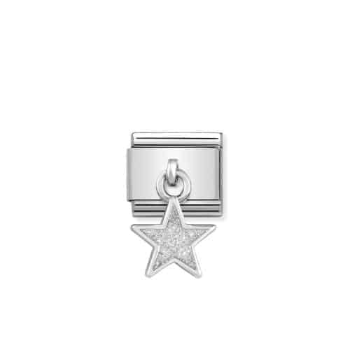 Composable Classic CHARMS steel, 925 sterling silver and enamel Glitter Star
