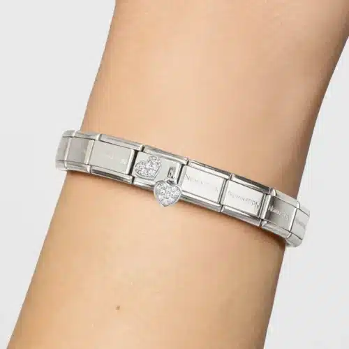 Alternative view of Charm, Composable Link, CZ Pavé Hearts 1 Pendant