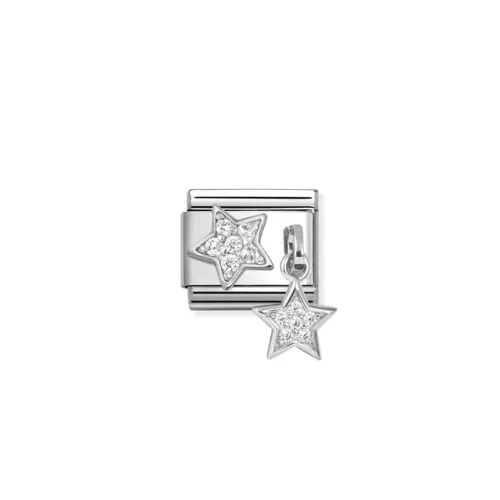 Charm, Composable Link, CZ Pavé Stars 1 Pendant