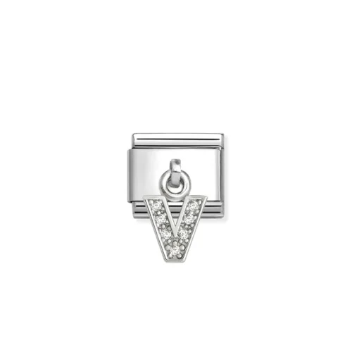 Composable Classic Link, CZ Letter V Pendant