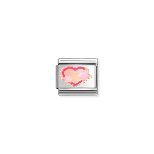 Charm, Composable Link, Pink Heart with Stars