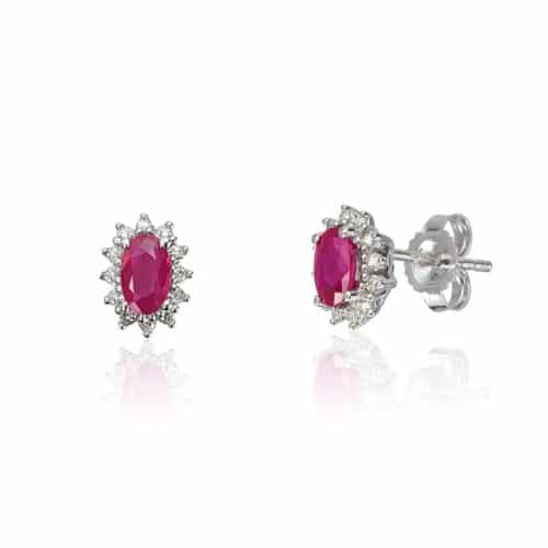 Ørepynt Rosett 0,067ct WSI Rubin Hv 585