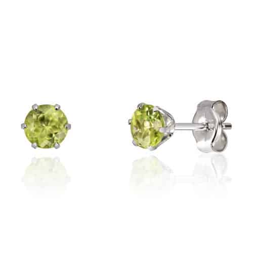 Ørepynt med Peridot i hvitt gull