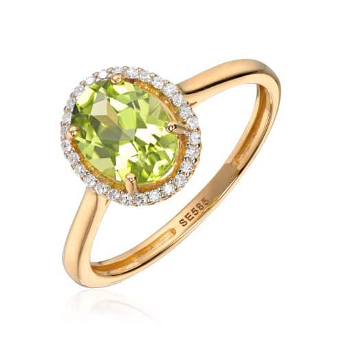 Espeland Ørepynt 14K med 0,27ct WSI og Peridot - Bilde 3