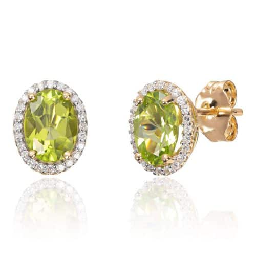 Ørepynt 14K med 0,27ct WSI og Peridot