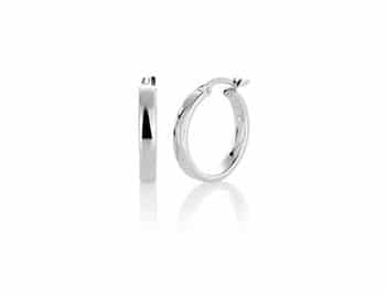 Basic øreringer str M hvitt gull 14K