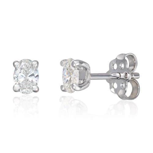 Ørepynt Olivia med oval diamant 0,60ct TWSI i 14K hvitt gull