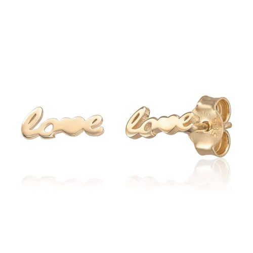 Ørepynt LOVE i 14K gult gull