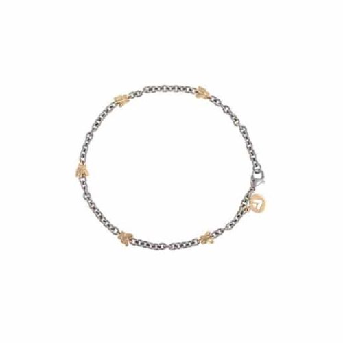 Van Bergen - Butterfly armbånd i stål med gult gull