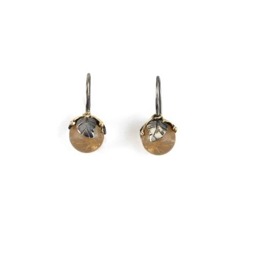 By Birdie - Ørepynt Urban Leaf Drops Golden Rutile Quartz