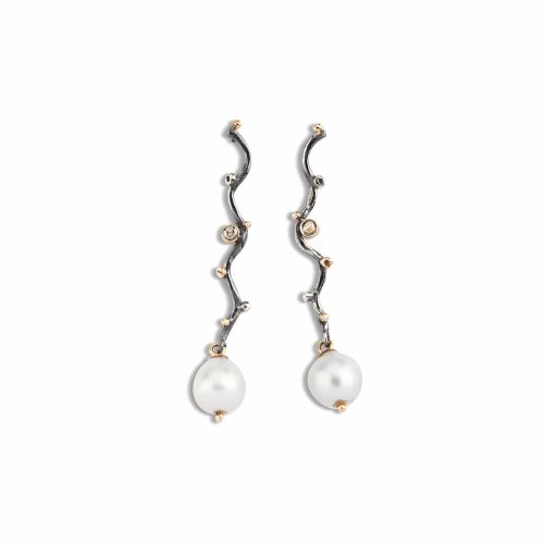 By Birdie - Ørepynt Urban Buds Grace South Sea perler (L)