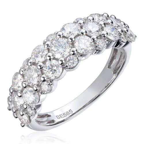 Ring med tilsammen 1,63ct TWSI i hvitt gull