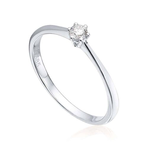 Hvitt gull enstensring med diamant TWSI