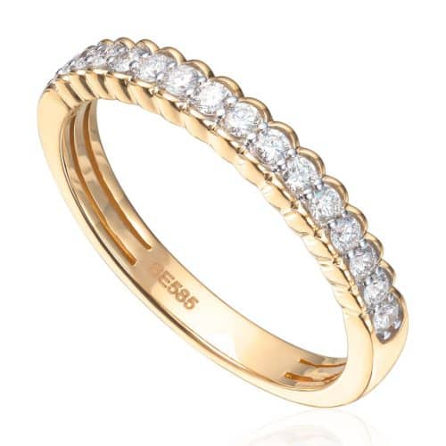 Ring diamanter 0,25ct WSI i gult gull