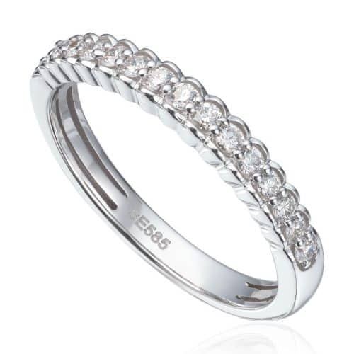 Ring diamanter 0,25ct WSI i hvitt gull