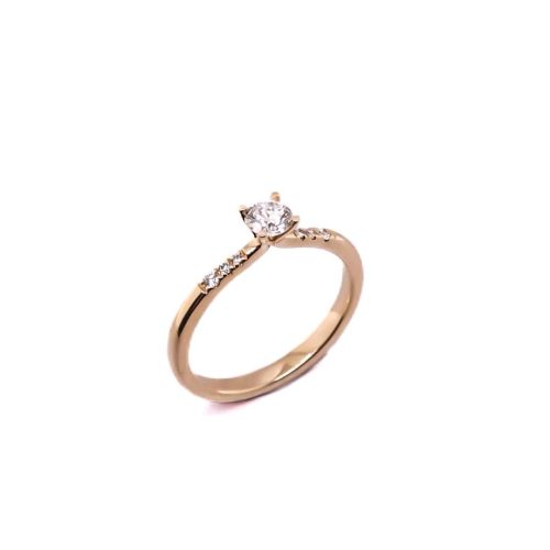 Enstens diamantring med sidestener 0,30ct + 0,06ct TW/SI - Bilde 2