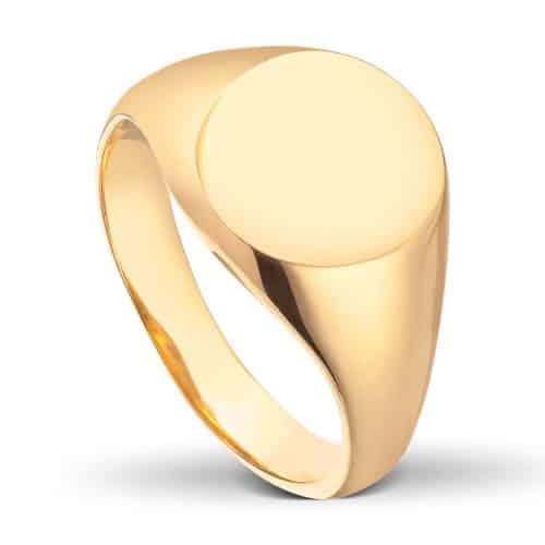 Nr.6 - Signetring i massivt gull - Rund