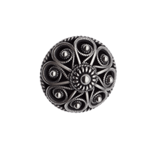 Knapp 17 mm med botn, oksidert