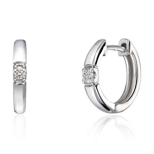 Allianse diamantøreringer 0,10ct W/SI hvitt gull