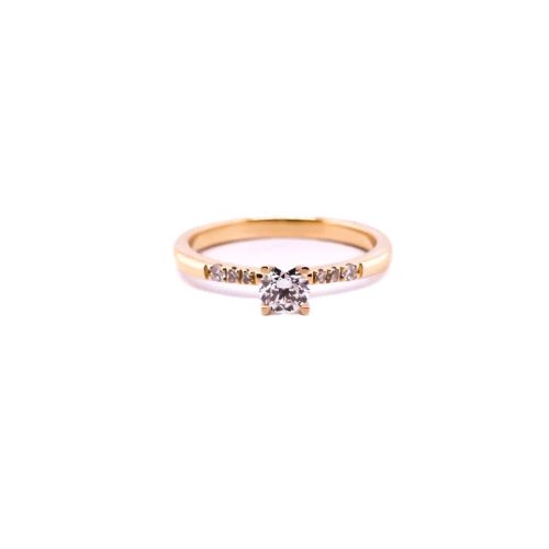 Enstens diamantring med sidestener 0,30ct + 0,06ct TW/SI