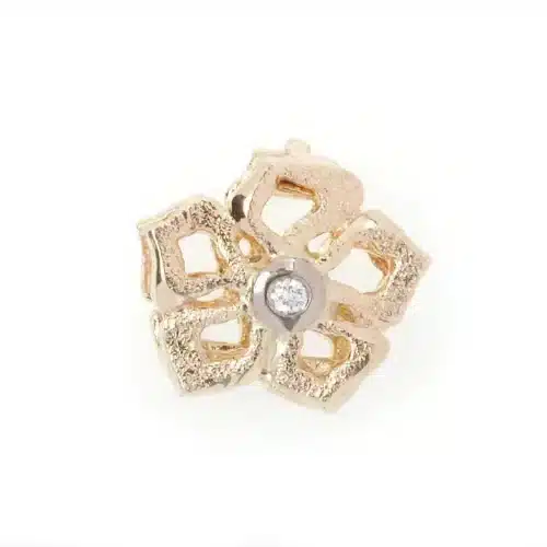 Van Bergen - Magnolia smykkelås i gult gull med diamanter