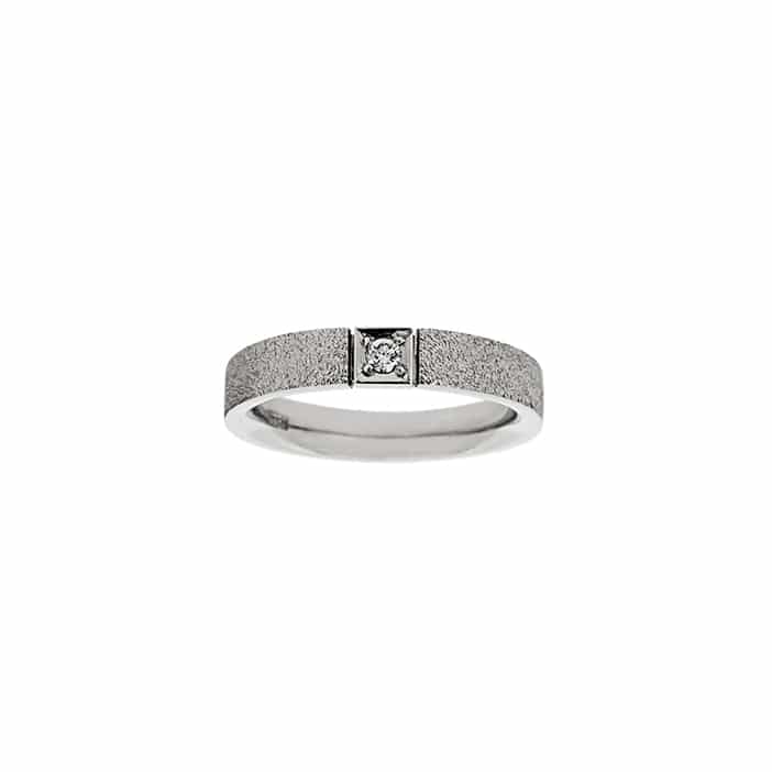 Van Bergen - Classic Ring i hvitt gull med 1 diamant