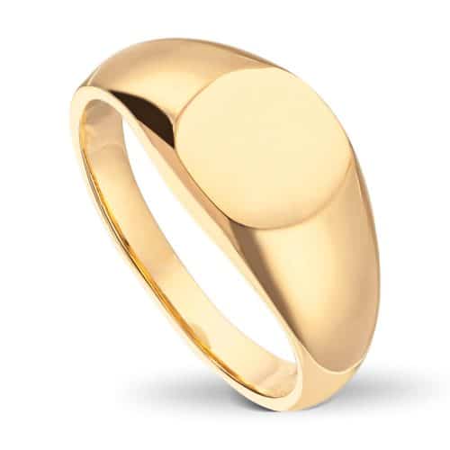 Nr.9 - Signetring i massivt gull - Cushion liten