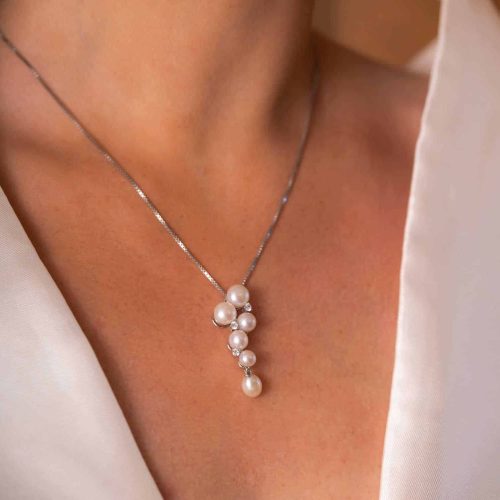 Alternative view of Smykke i sølv med perler og zirkonia