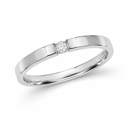 Hvitt gull alliansering med 1 x 0,05ct diamant
