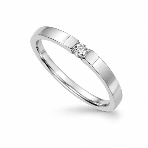 Hvitt gull alliansering med 1 x 0,05ct diamant