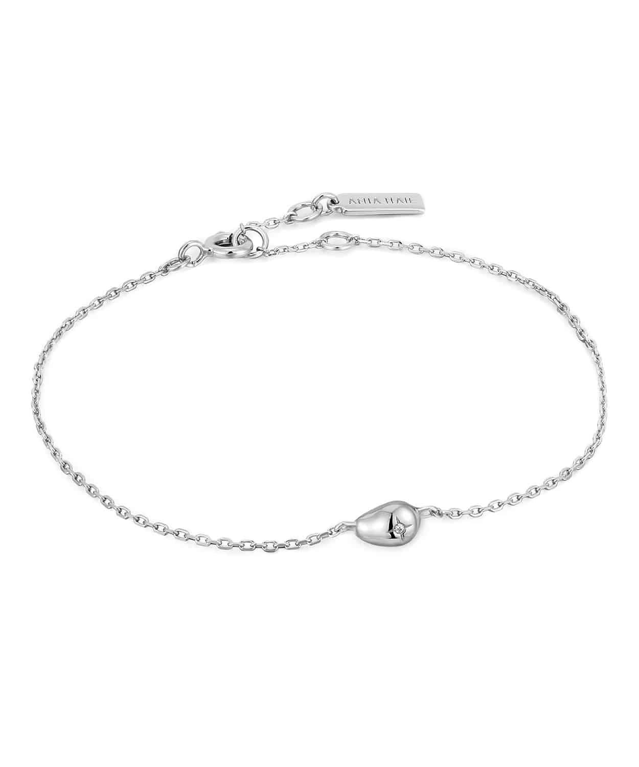 Ania Haie Silver Pebble Sparkle Chain Bracelet