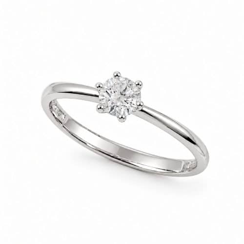 Enstenring i hvitt gull, 0.66 ct