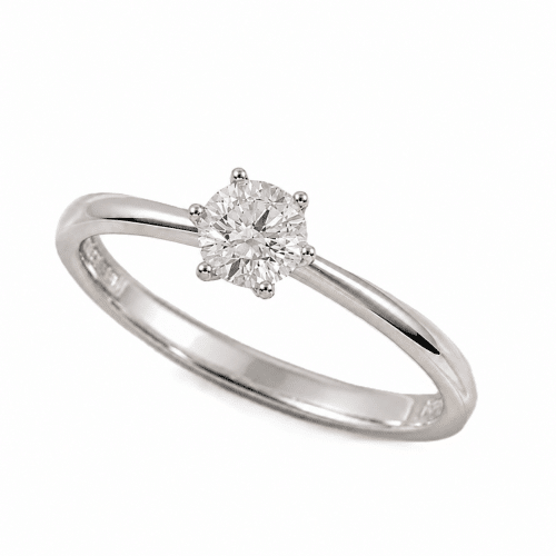 Enstensring i hvitt gull, 0.80ct