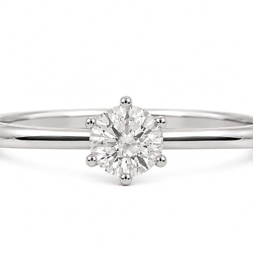 Alternative view of Enstensring i hvitt gull, 0.80ct