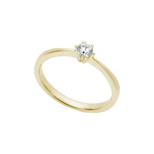 Enstensring Base 1 i gult gull, 0,20 ct