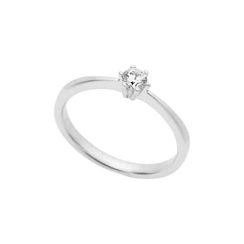 Enstensring Base 1 i hvitt gull, 0,20 ct