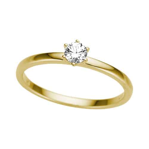Enstensring Base 2 i gult gull, 0,20 ct