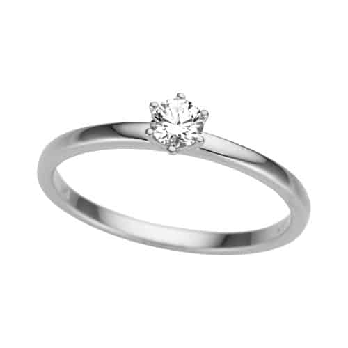 Enstensring Base 2 i hvitt gull, 0,20 ct