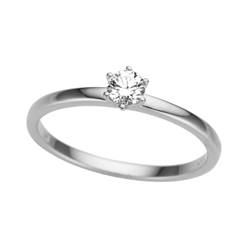 Enstensring Base 2 i hvitt gull, 0,20 ct