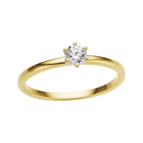 Enstensring Base 2 i gult gull, 0,25 ct