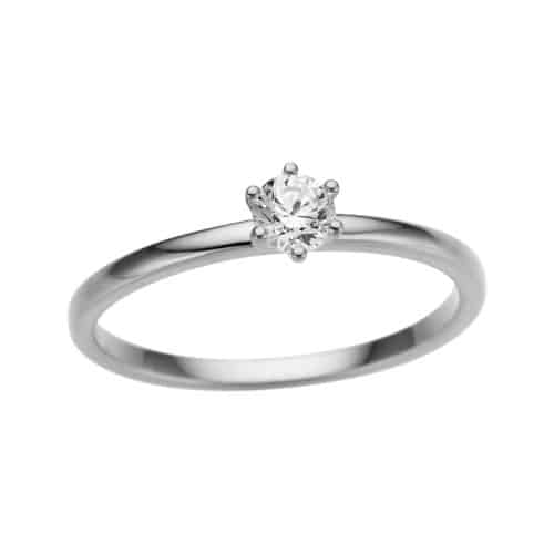Enstensring Base 2 i hvitt gull, 0,25 ct
